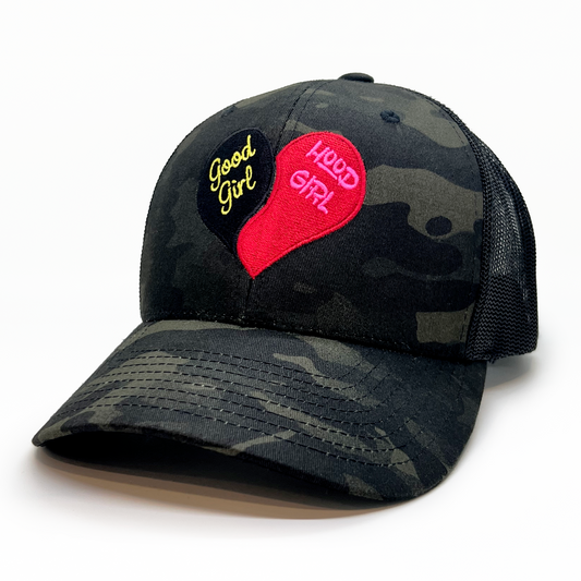 Good Girl Hood Girl Black Camo Hat