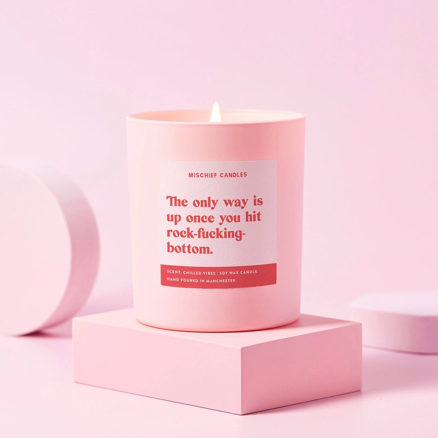 Thinking of You Gift Funny Soy Wax Candle the Only Way Is Up